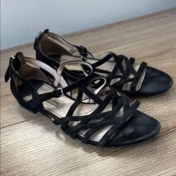 Miu Miu Black Strappy Women's Sandals - Picture 8 of 11